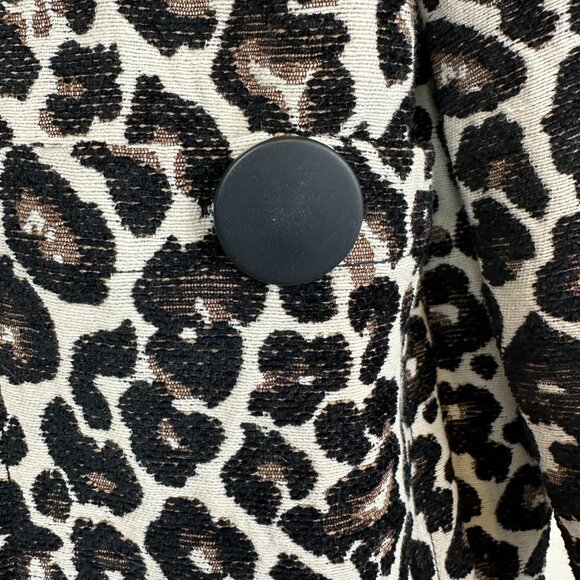 Chico's Open Front Blazer Leopard Print Women's Sz 3 / 16 Jacquard Jacket - Picture 6 of 11